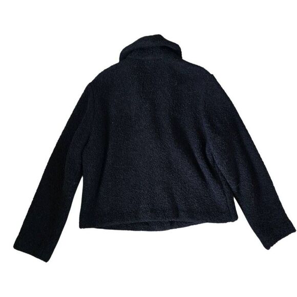 Eileen Fisher Wool Boucle Jacket Women's Small Black Long Sleeve Button Blazer C - Picture 6 of 6